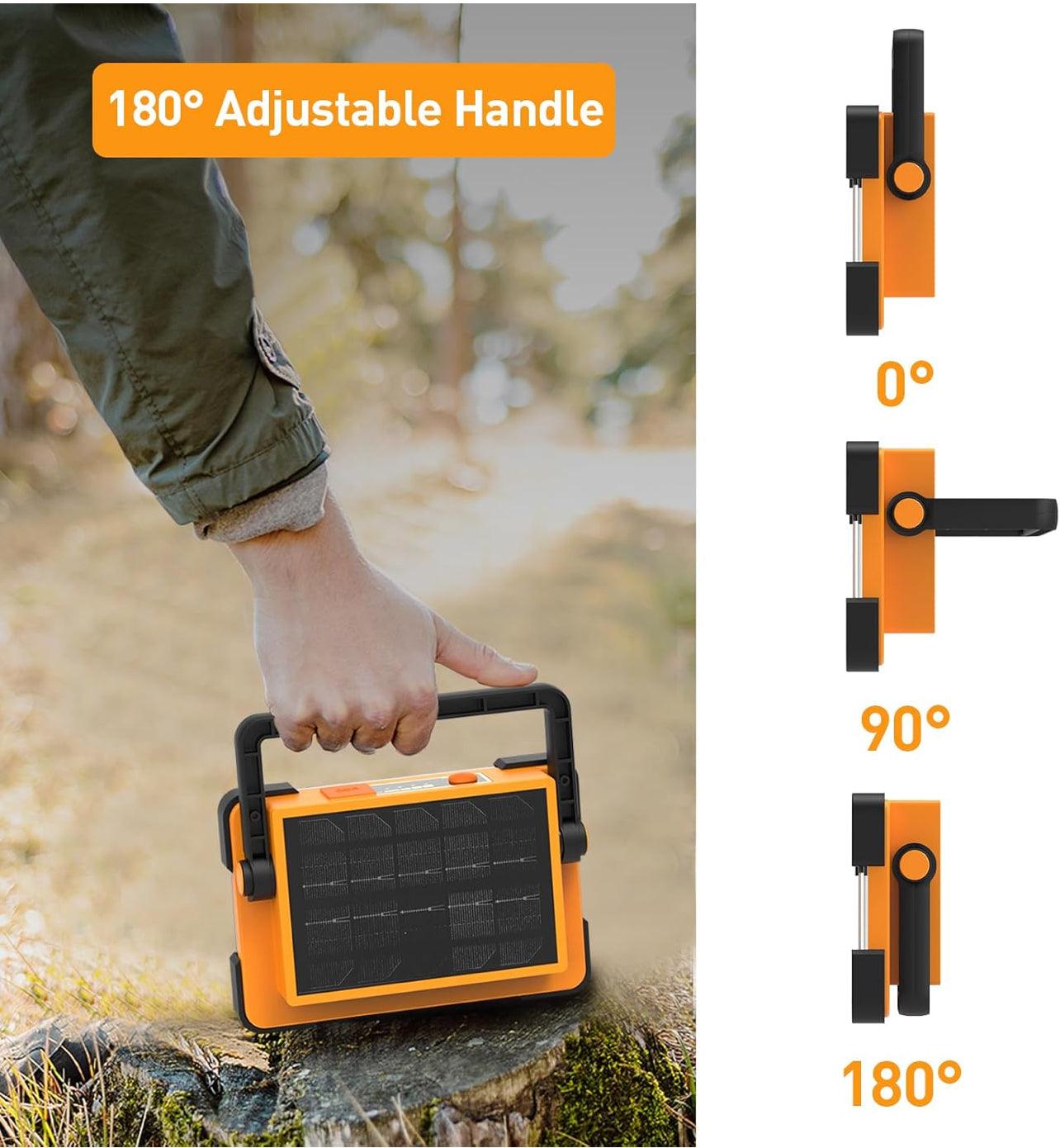 Faretto LED da Esterno, Proiettore LED Solare Portatile Luce Di Inondazione Ricaricabile Pannello Fotovoltaico For Esterni Torcia Di Emergenza IP66 Impermeabile ,per Giardino Corridoio Cortile 30w - BDIT ACCESSORI