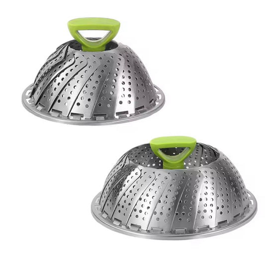 Cestello Vaporiera in Acciaio Inox – Pieghevole, Regolabile e Multifunzionale