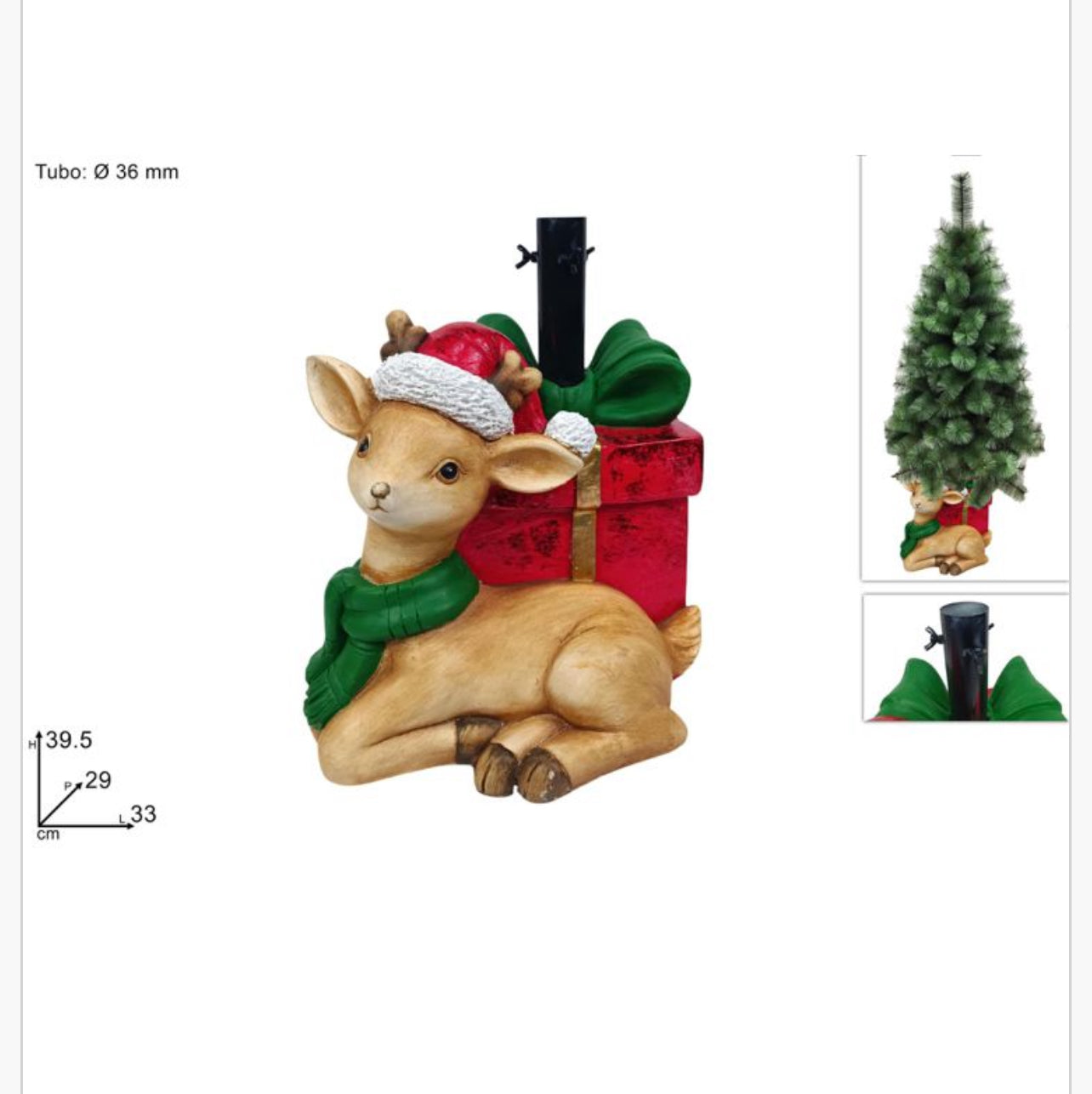 Base Ceppo per Albero di Natale – Supporto Decorativo in Finto Legno