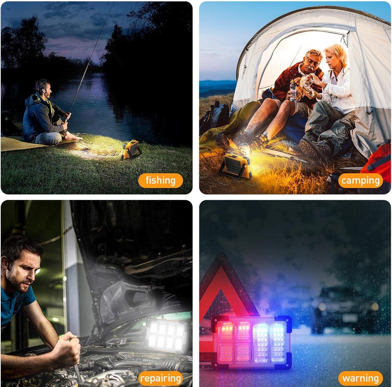 Faretto LED da Esterno, Proiettore LED Solare Portatile Luce Di Inondazione Ricaricabile Pannello Fotovoltaico For Esterni Torcia Di Emergenza IP66 Impermeabile ,per Giardino Corridoio Cortile 30w - BDIT ACCESSORI