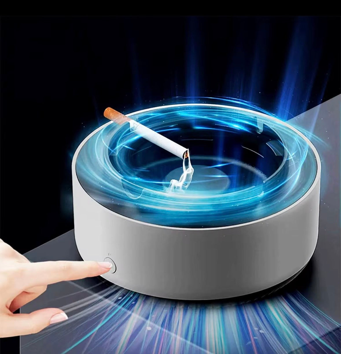 🌀 Posacenere Elettrico con Purificatore d’Aria – Rimuove Fumo e Odori in un Istante