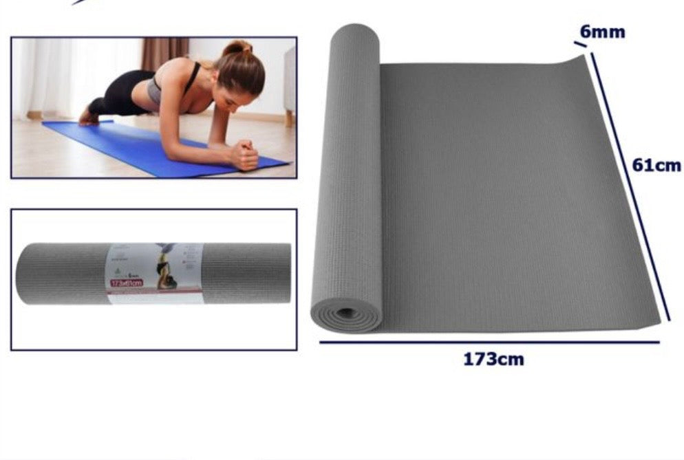 Tappetino Yoga Antiscivolo 6 mm — Comfort e Stabilità | 173×61 cm | Multi-colore