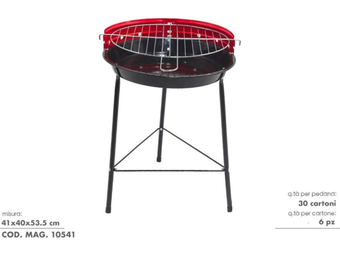 Barbecue a Carbonella da Esterno Compatto e Portatile con Griglia Rossa - Ideale per Balconi, Giardini e Campeggio
