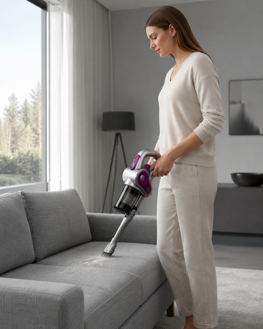 Aspirapolvere Senza Fili 4 in 1, Aspiratore Portatile Ricaricabile, Scopa Elettrica Cordless per Pavimenti Divani Auto e Angoli, Aspirazione Potente con Accessori Multifunzione