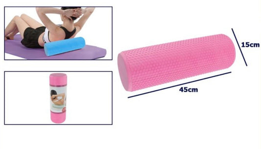 Rullo Massaggio Professionale Full Size 45x15cm in EVA Solido - Foam Roller per Yoga, Pilates e Recupero