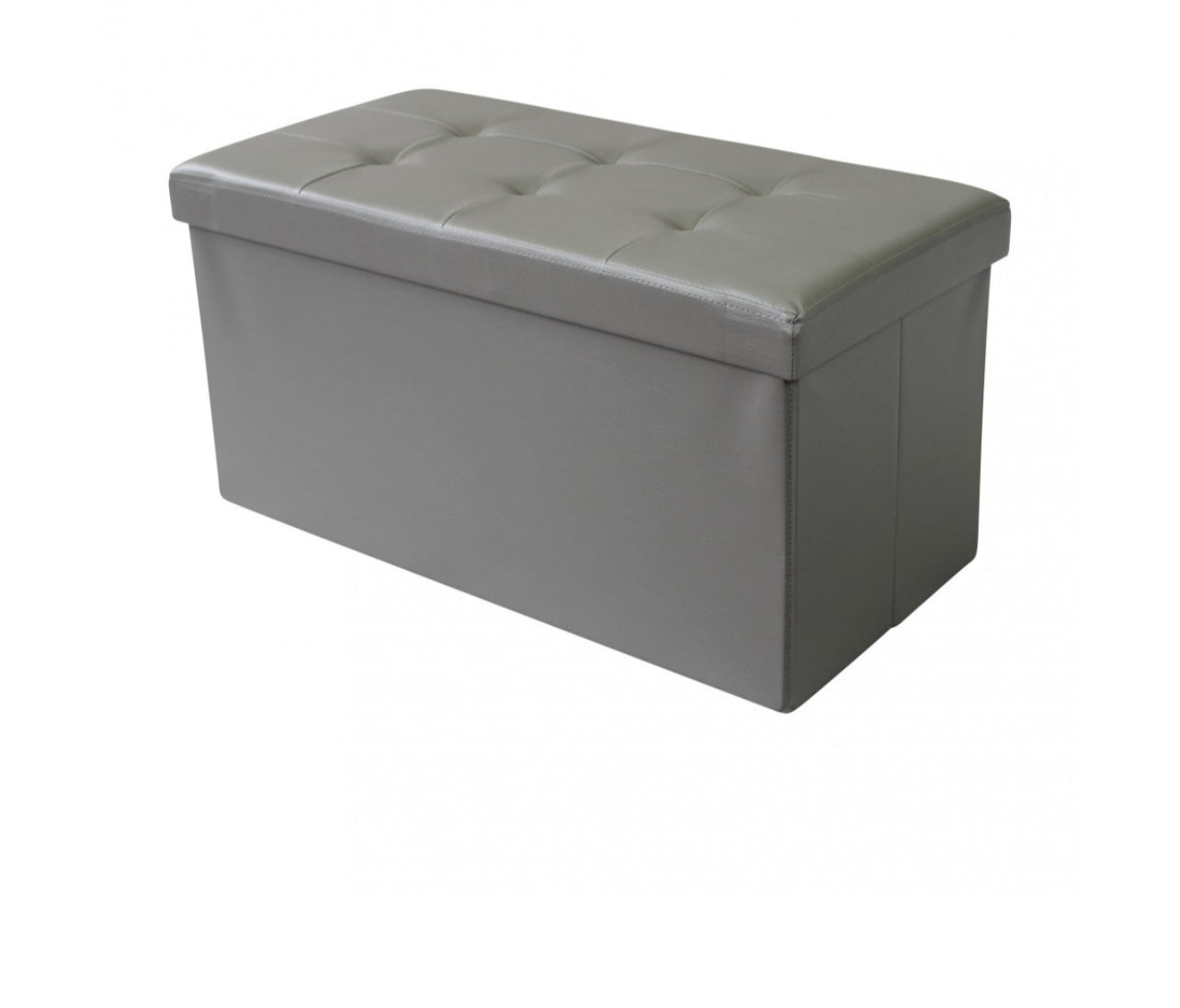 Leather Padded Trunk Bench Pouf with Quilted Button Design – Multi-Functional Storage Ottoman Bag – Available in Various Colours - BDIT ACCESSORI