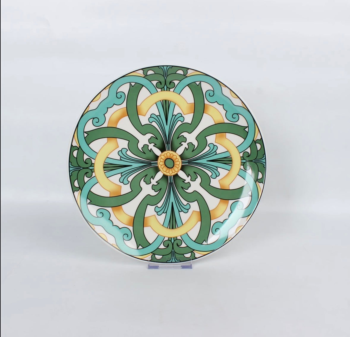 Set di piatti in ceramica decorati – Stile maiolica siciliana, design mediterraneo