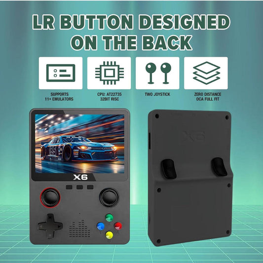 X6 Portable Console, 32G 10000+ Games Emulator Console, Dual 3D Joystick 3.5 Inch Goose Screen IPS Game Console, Portable Gaming Console Support 11 Types of Simulators - BDIT ACCESSORI