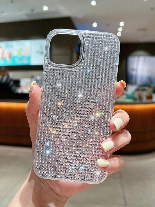 Cover iPhone Brillantinata con Strass – Custodia Trasparente Lussuosa Antiurto con Cristalli Brillanti, Elegante e Fashion per Donna” - BDIT ACCESSORI