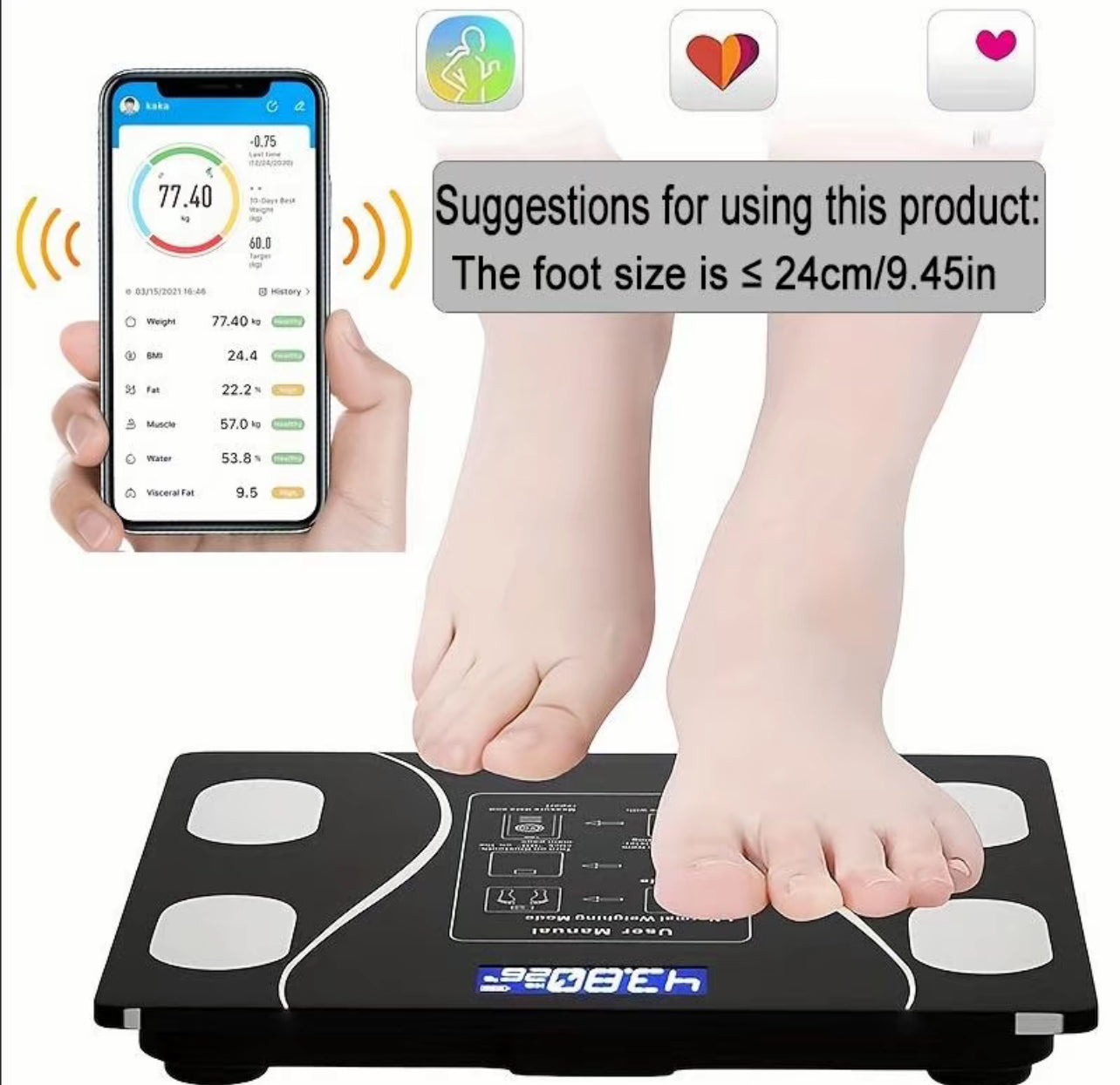 Bilancia Pesapersone Smart Bluetooth con APP – Analisi Composizione Corporea - BDIT ACCESSORI