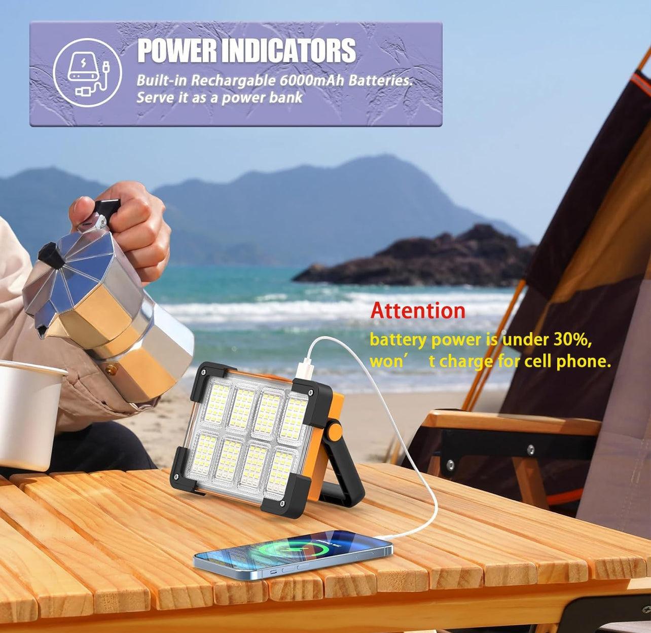 Faretto LED da Esterno, Proiettore LED Solare Portatile Luce Di Inondazione Ricaricabile Pannello Fotovoltaico For Esterni Torcia Di Emergenza IP66 Impermeabile ,per Giardino Corridoio Cortile 30w - BDIT ACCESSORI