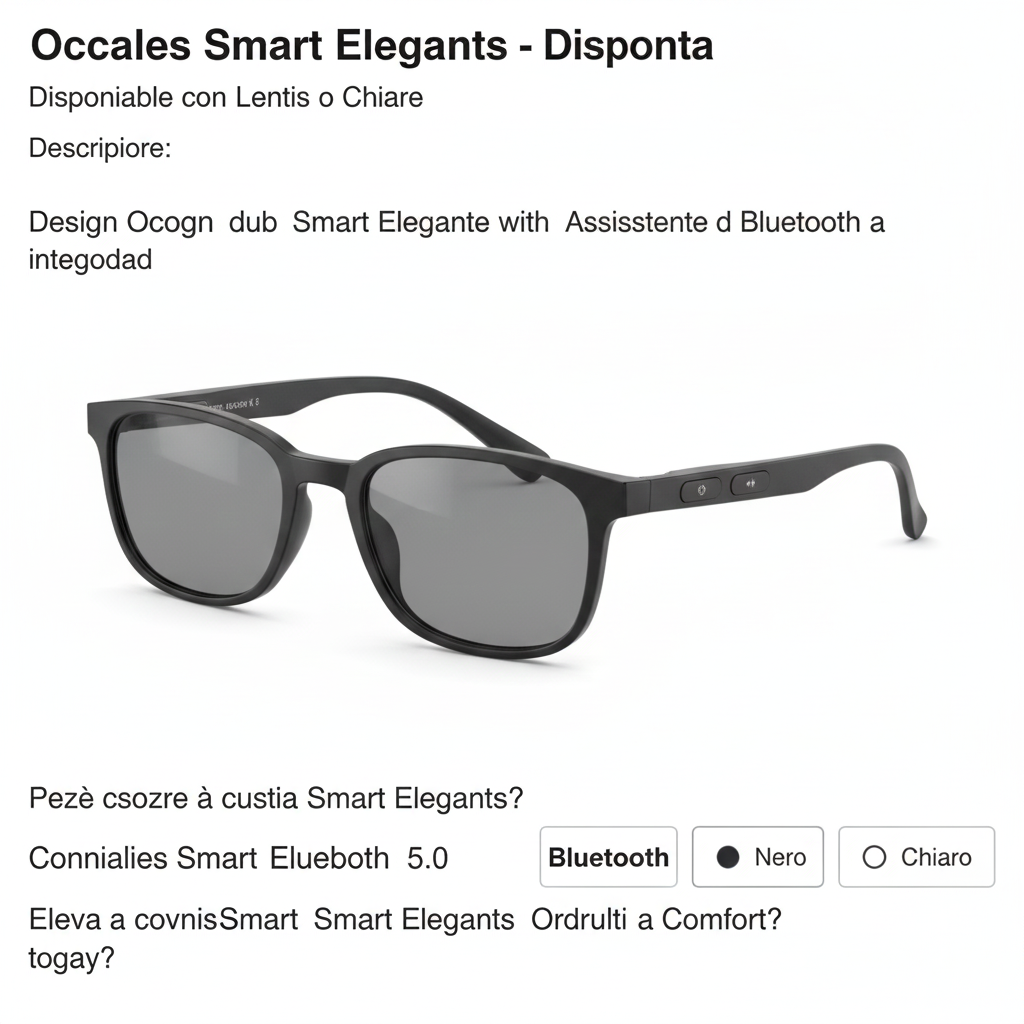 Occhiali Smart di Ultima Generazione: Audio Integrato, Stile Moderno e Versatilità