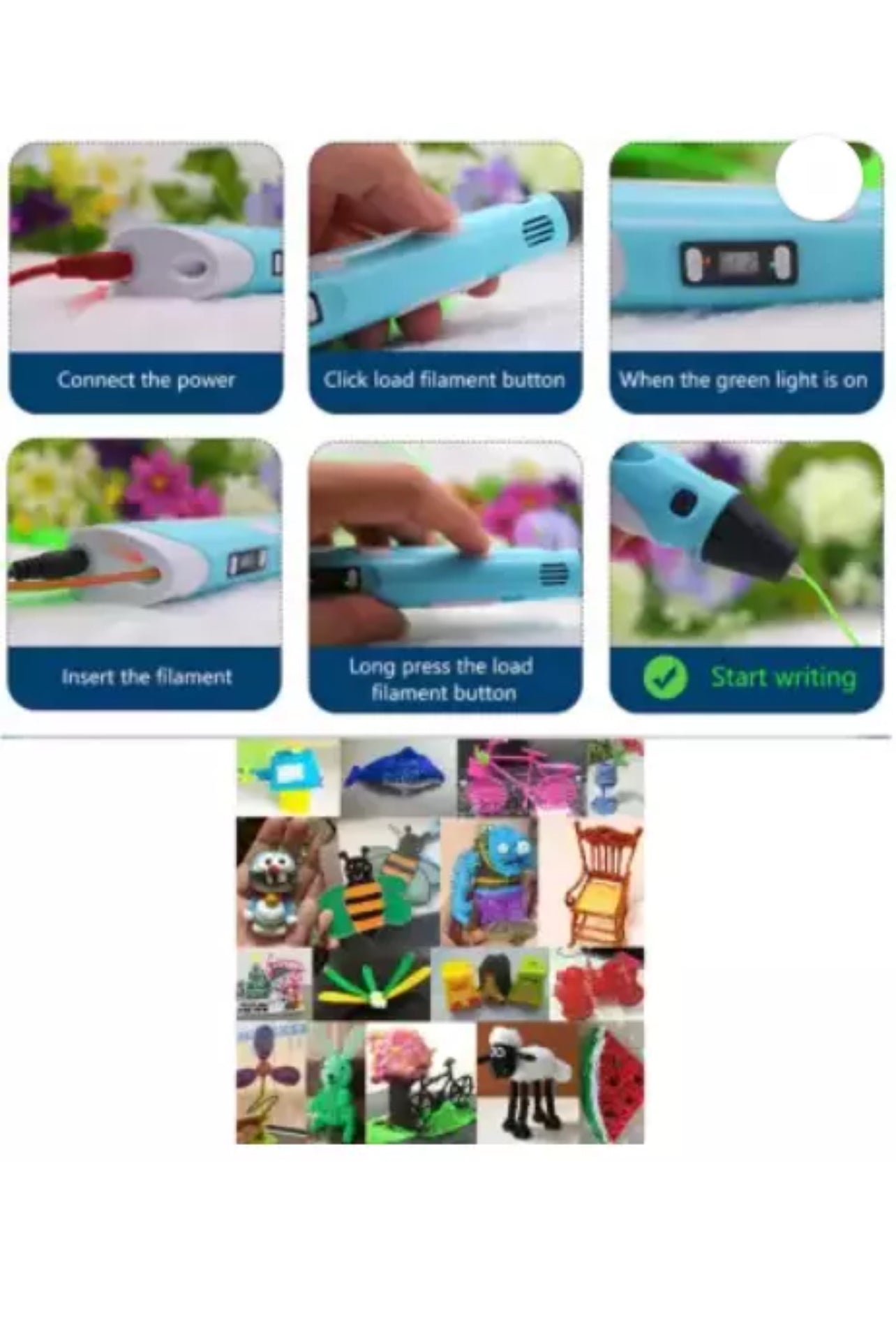 Penna 3D + Filamenti PLA 36 metri (2 fluorescenti) + Istruzioni in italiano e guida illustrata gratuita – Penna 3D professionale, cose utili, idee regalo dammi qualche parola Richter a di questo prodotto - BDIT ACCESSORI