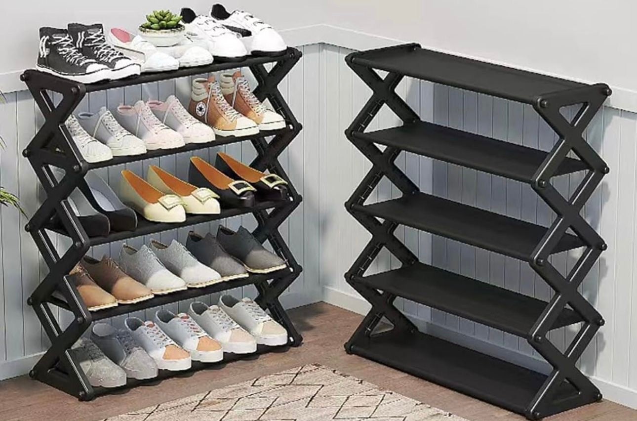 Scarpiera Pieghevole a 5 Ripiani – Porta Scarpe Salvaspazio Moderno e Resistente