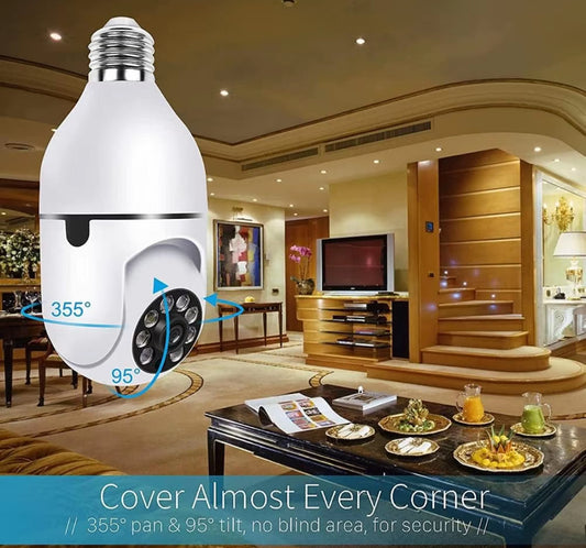 Bdit accessori -Videocamera WiFi a Lampadina 360° Full HD 1080P – Sorveglianza Smart con Visione Notturna - BDIT ACCESSORI