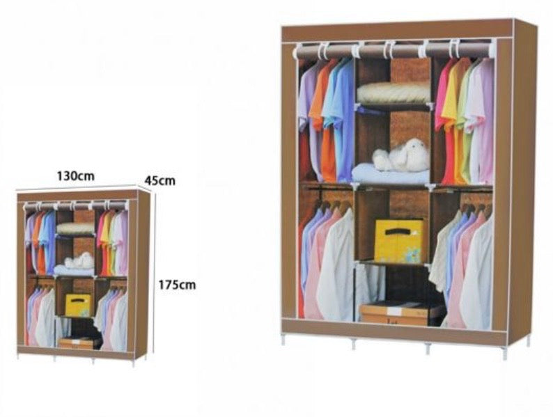 Guardaroba XXL in Tessuto Pieghevole 130x45x175 cm