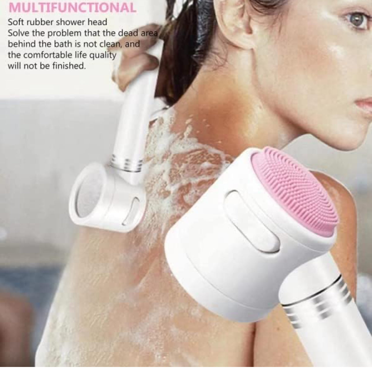 Soffione doccia portatile con spazzola portatile che massaggia la doccia a mano Potente Multi-Jet - BDIT ACCESSORI