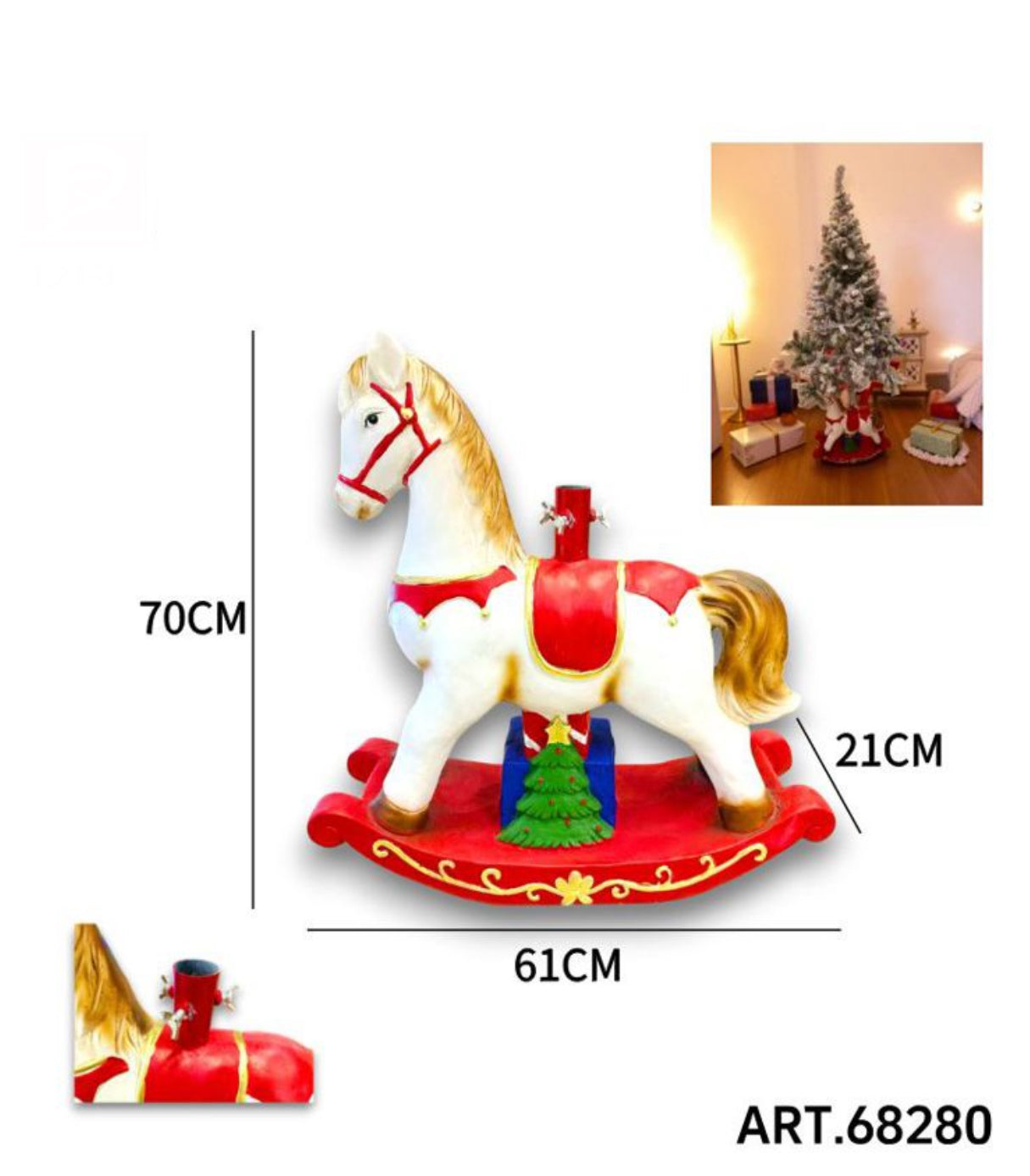 Base Ceppo per Albero di Natale – Supporto Decorativo in Finto Legno