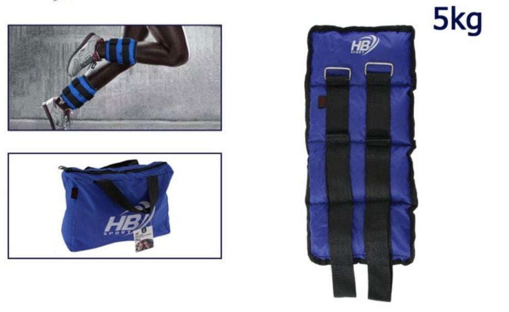 Cavigliere/Polsiere Appesantite Professionali HB Sport 4kg (2x2kg) – Massimizza la Tua Forza e Resistenza