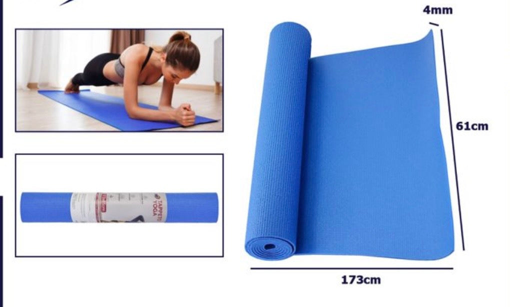 Tappetino Yoga Antiscivolo 4 mm — Leggero e Resistente | 173×61 cm