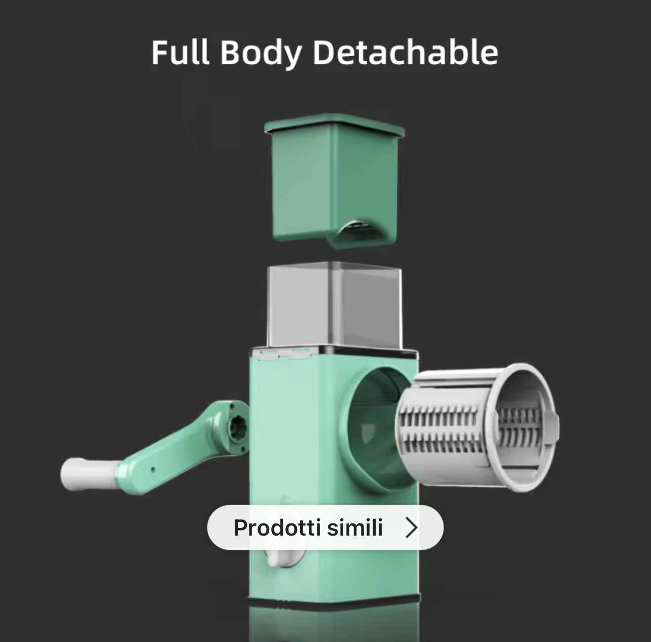 Affetta Verdure Manuale 3 in 1 – Mandolina Multifunzione a Manovella con Lame Intercambiabili per Julienne, Affettare e Grattugiare - BDIT ACCESSORI