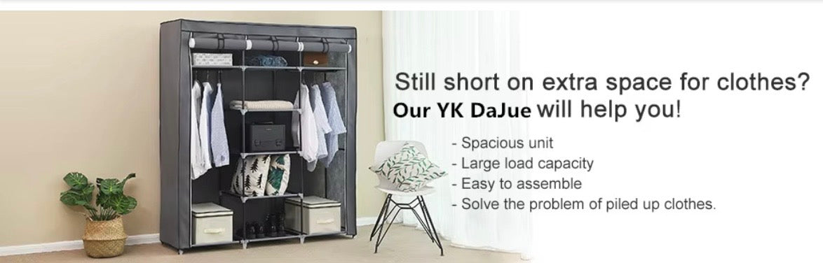 Guardaroba XXL in Tessuto Pieghevole 130x45x175 cm