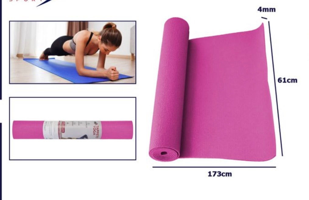 Tappetino Yoga Antiscivolo 4 mm — Leggero e Resistente | 173×61 cm