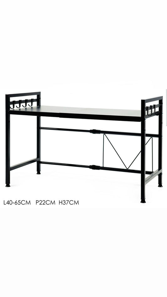 Scaffale Cucina e Bagno Salvaspazio – Mensola Estensibile con Ganci Elodie Black White 