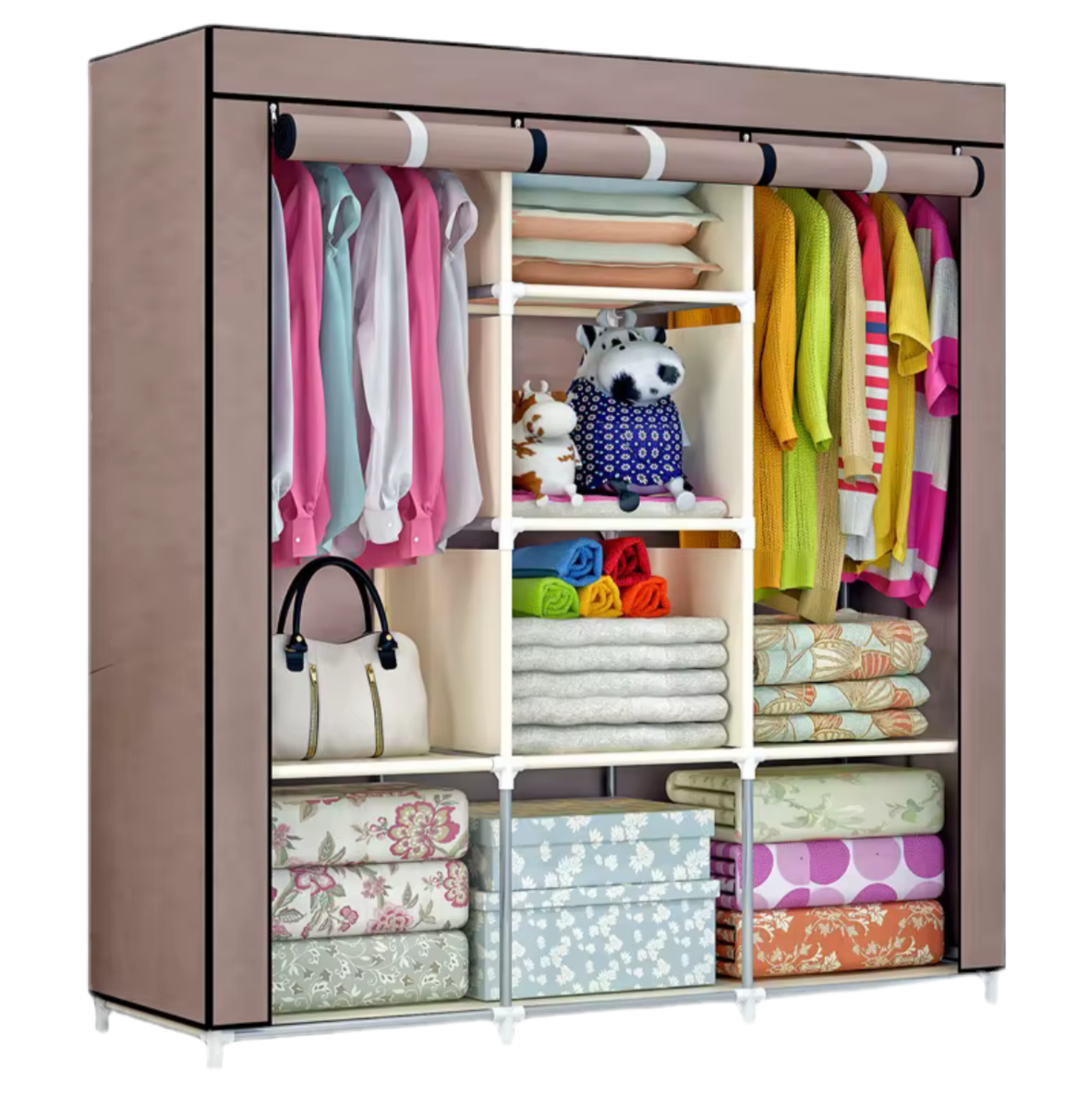 Guardaroba XXL in Tessuto Pieghevole 130x45x175 cm