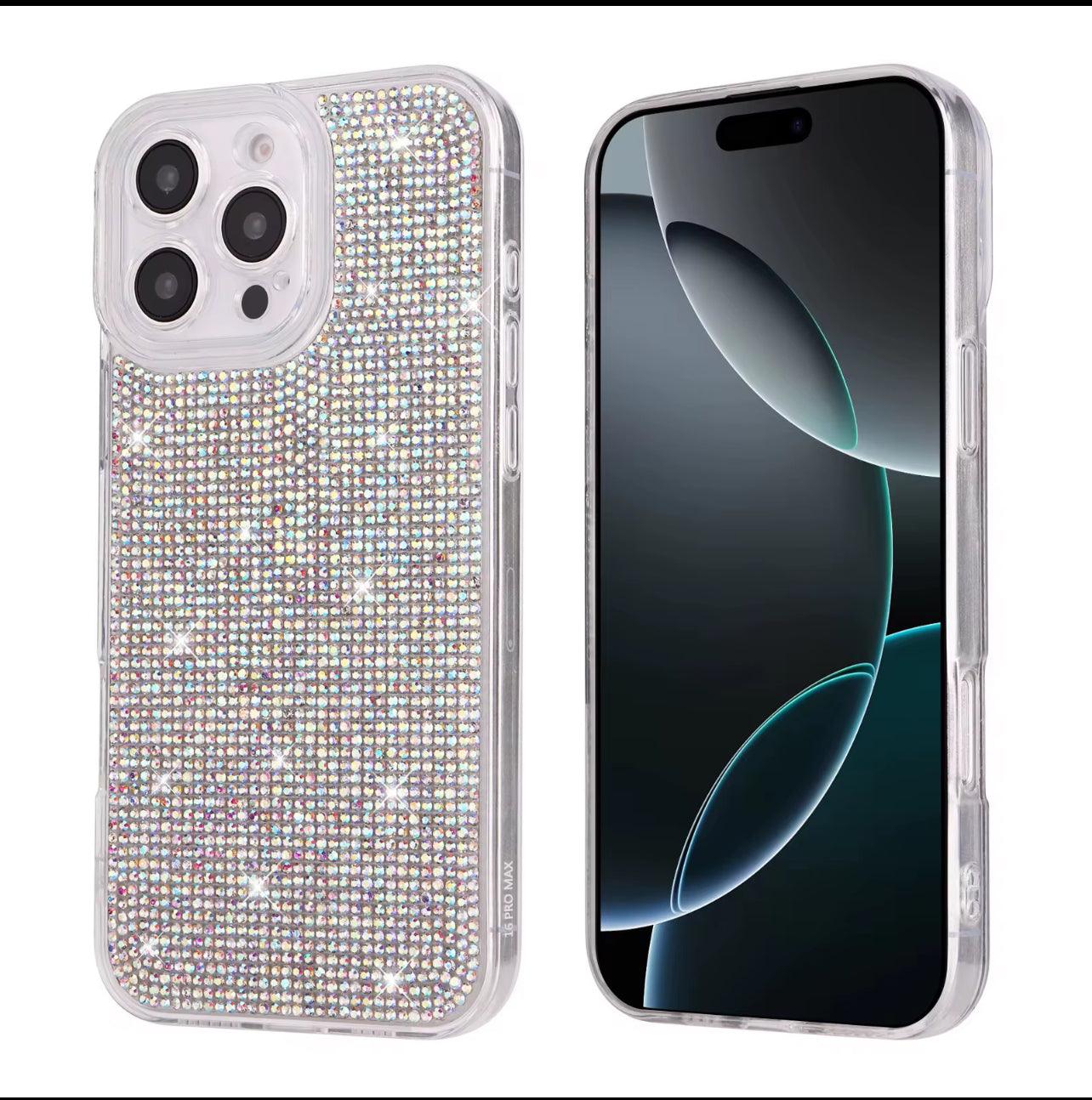 Cover iPhone Brillantinata con Strass – Custodia Trasparente Lussuosa Antiurto con Cristalli Brillanti, Elegante e Fashion per Donna” - BDIT ACCESSORI