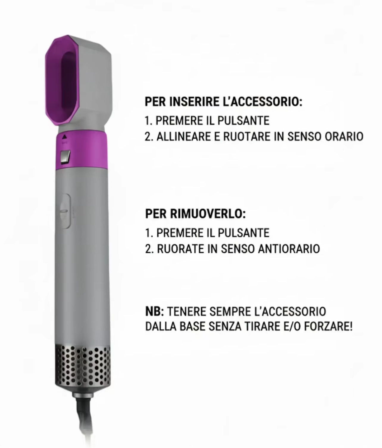 Spazzola asciugacapelli 5 in 1 professionale