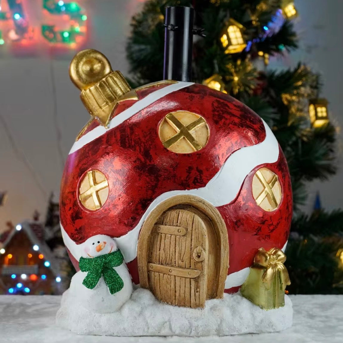 🎄 Base per Albero di Natale Gigante / Casetta Gnomi in Resina - Decorazione Natalizia Esclusiva 🎅