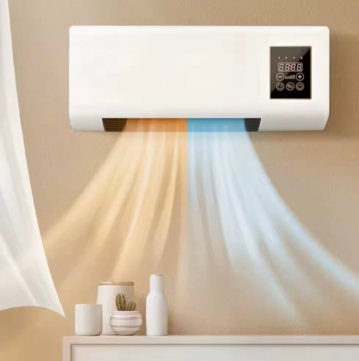 Termoventilatore Elettrico da Parete Compatto STUFFA - Riscaldamento Veloce ed Efficiente con Telecomando