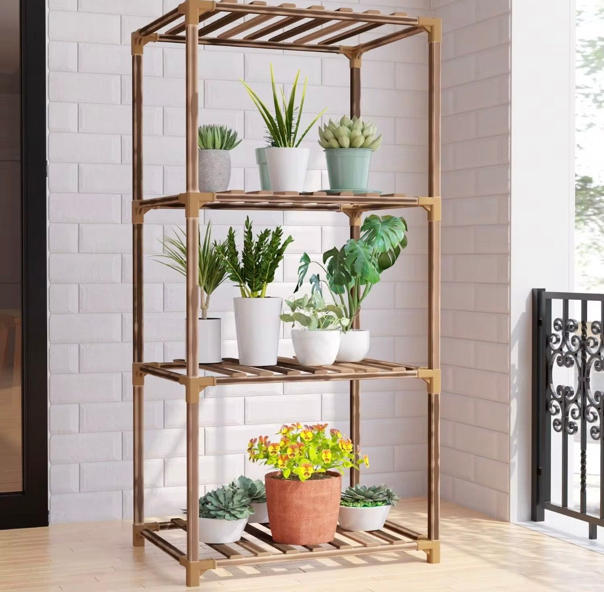 Scaffale Multiuso in Legno 4 Ripiani – Organizer Salvaspazio