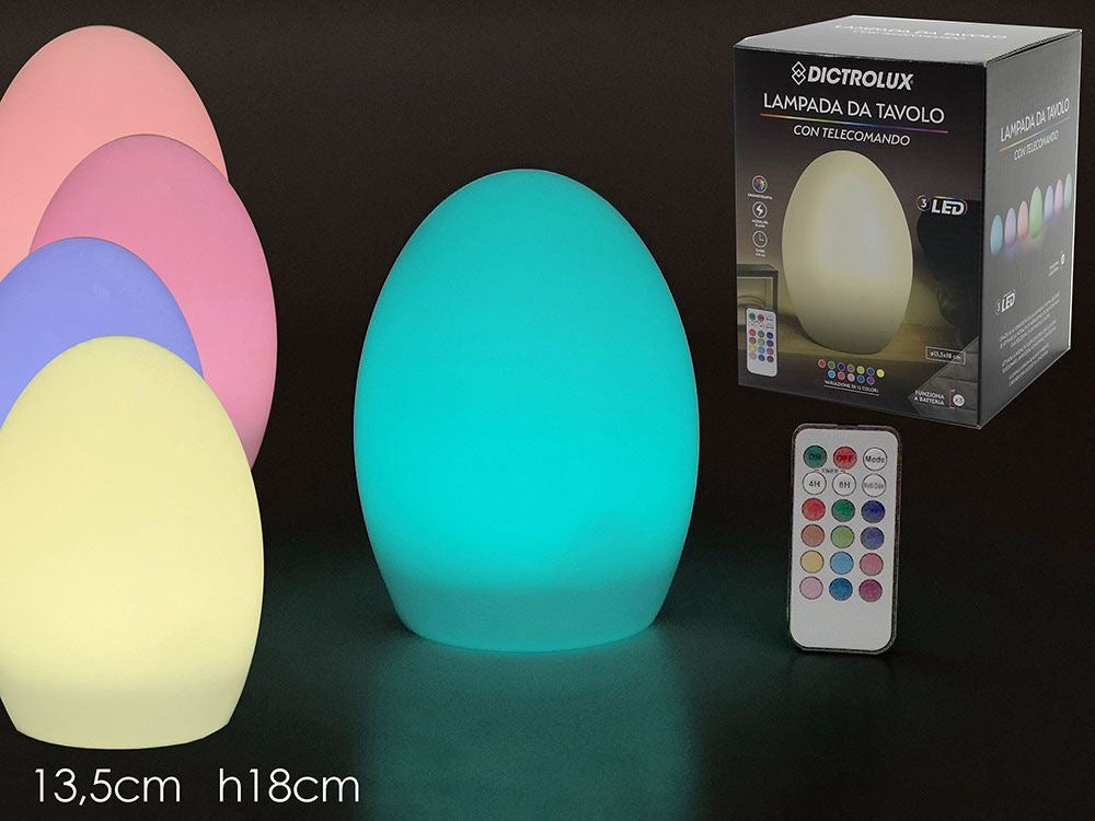 Lampada da Tavolo LED Multicolore con Telecomando – Dimmerabile e Ricaricabile