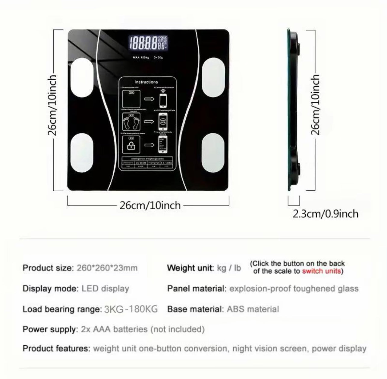 Bilancia Pesapersone Smart Bluetooth con APP – Analisi Composizione Corporea - BDIT ACCESSORI