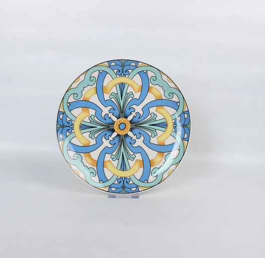 Set di piatti in ceramica decorati – Stile maiolica siciliana, design mediterraneo