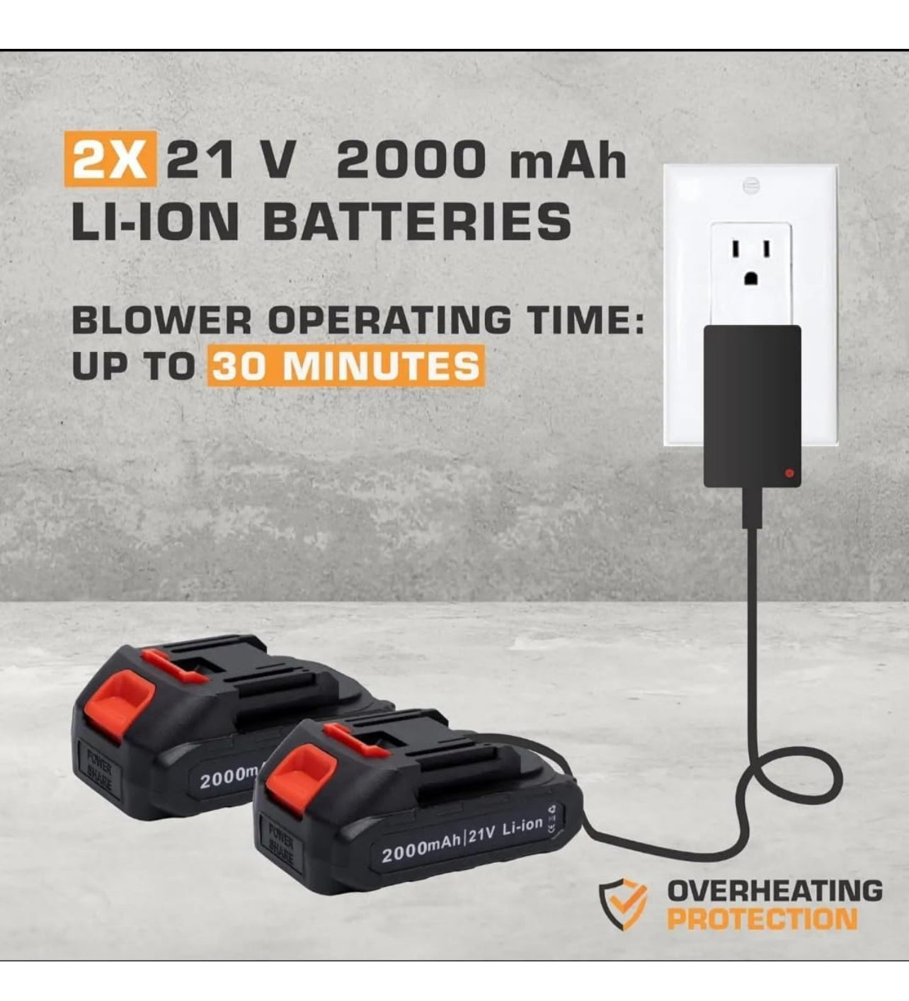 Soffiatore a Batteria 48V Portatile – Con 2 Batterie Ricaricabili, Caricatore Incluso, Potente e Leggero per Foglie e Polvere - BDIT ACCESSORI