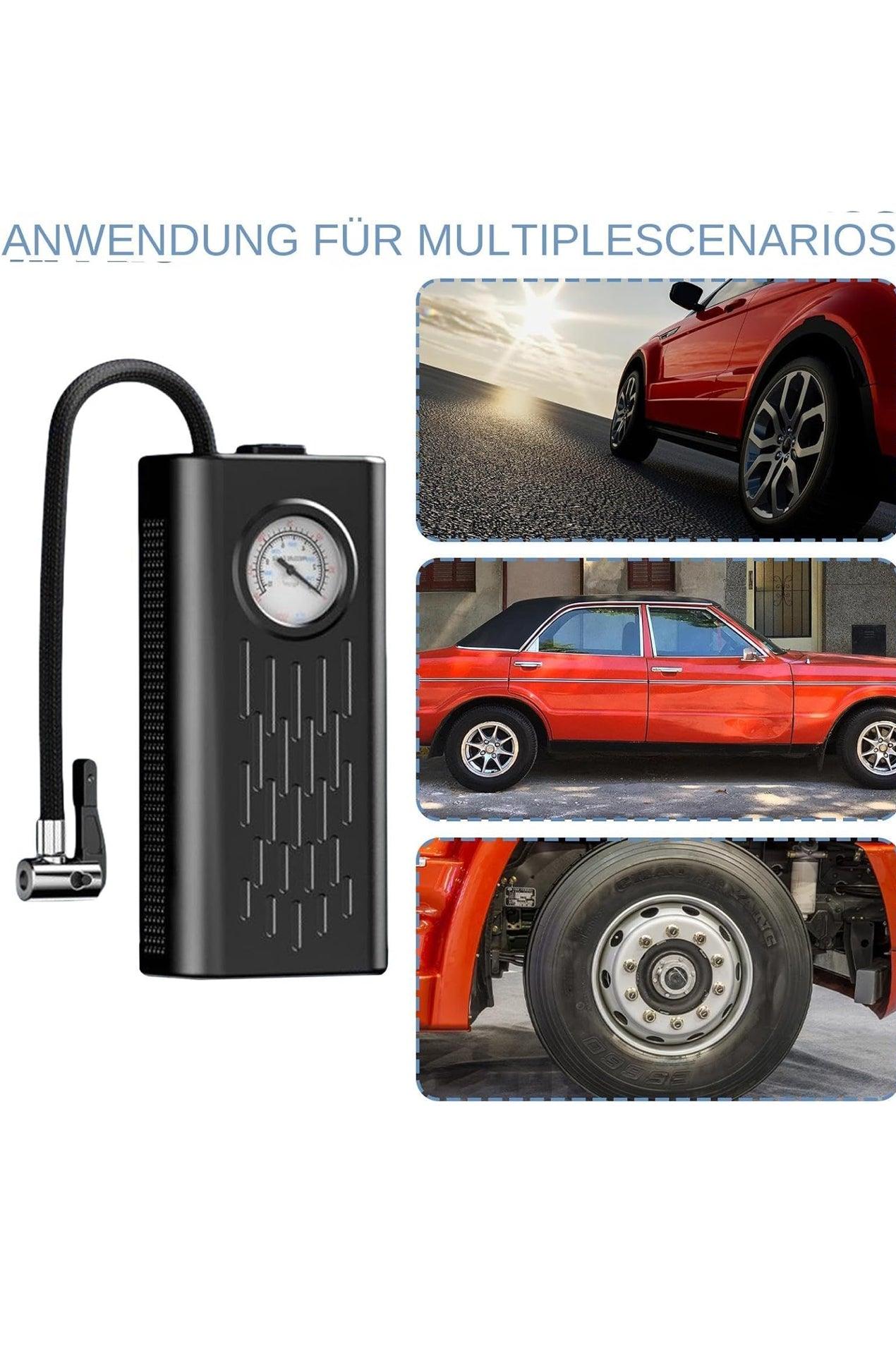 6000 mAh Mini Portable Air Compressor 150 PSI Electric Inflator with Rechargeable Battery, Digital LCD Screen, Pump for Bicycle, Car, Motorcycle, Scooter, Balls - BDIT ACCESSORI