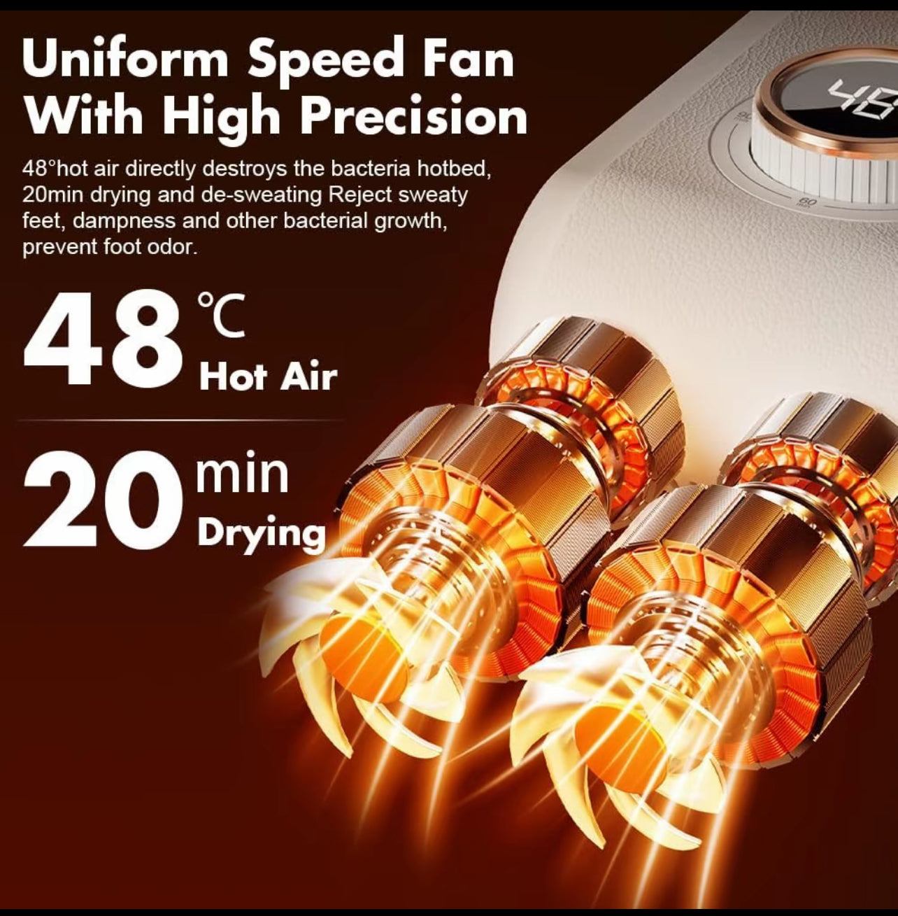 🔥 Asciuga Scarpe Elettrico con Termostato Intelligente e Luce UV – Asciugatura Rapida 360° | Display Digitale | Ideale per Scarpe, Stivali, Guanti e Caschi