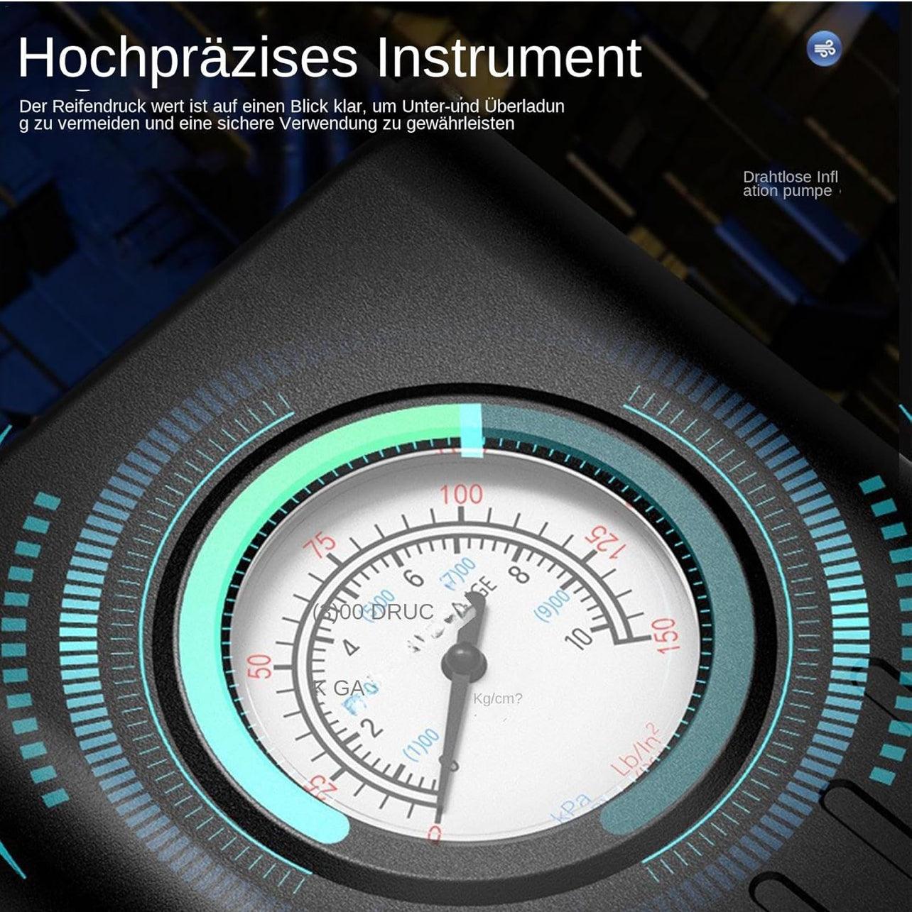 6000 mAh Mini Portable Air Compressor 150 PSI Electric Inflator with Rechargeable Battery, Digital LCD Screen, Pump for Bicycle, Car, Motorcycle, Scooter, Balls - BDIT ACCESSORI