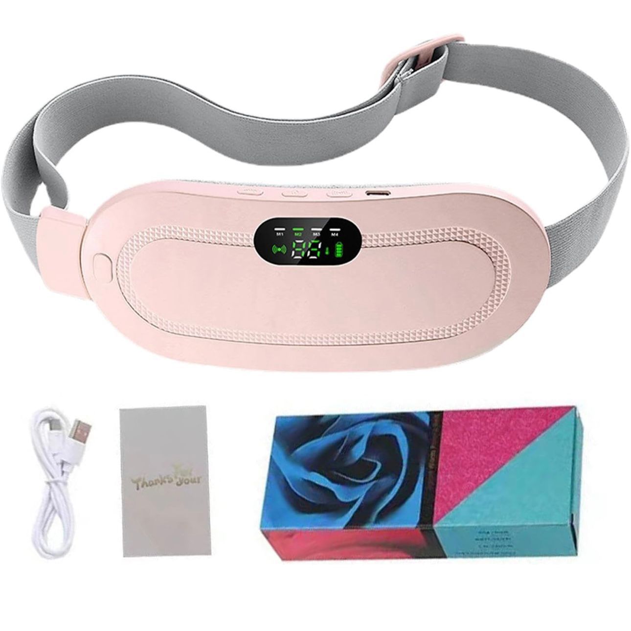 Cintura Termica Riscaldante per Dolori Mestruali e Lombari – Massaggiatore Portatile USB Ricaricabile