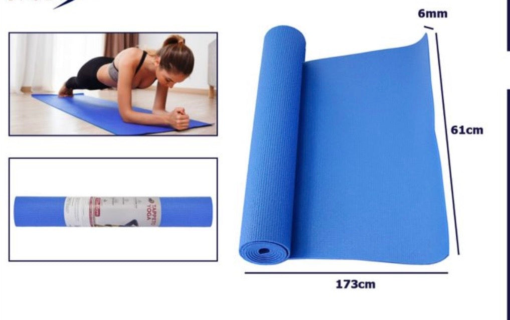 Tappetino Yoga Antiscivolo 6 mm — Comfort e Stabilità | 173×61 cm | Multi-colore