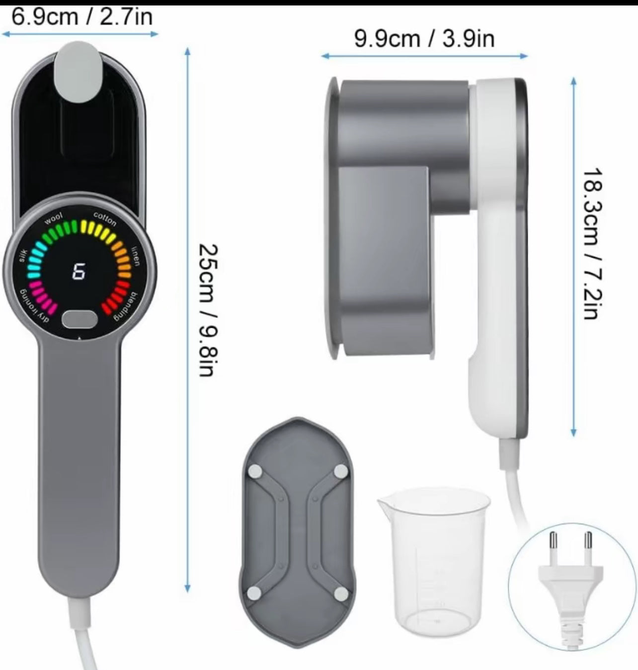 Ferro da Stiro Portatile con Display LED – 6 Modalità per Tessuti, Compatto da Viaggio, Stiratura Verticale e Orizzontale, Ideale per Lana, Cotone, Lino, Seta - BDIT ACCESSORI