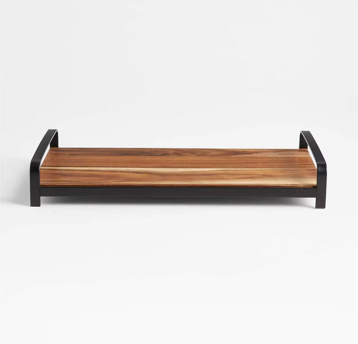 Vassoio da Portata in Legno di Acacia con Manici in Metallo – Elegante Vassoio Antipasti e Servizio