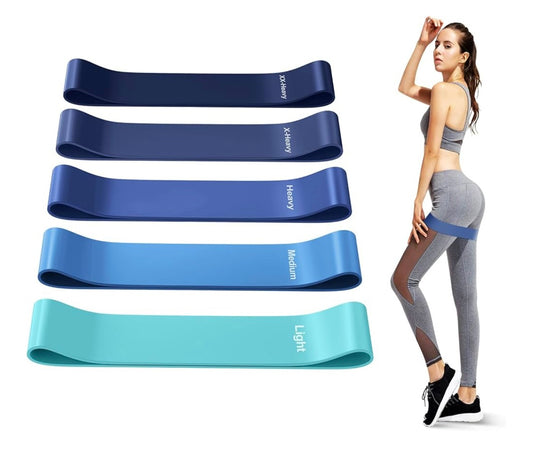 Set Fasce Elastiche Fitness – 5 Bande di Resistenza in Lattice Naturale