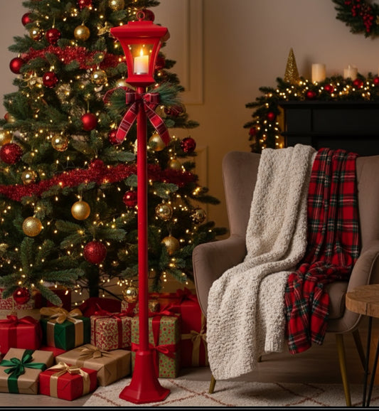 🎄 Lampione Decorativo Natalizio Rosso - L'Atmosfera delle Feste a Casa Tua! 🎁