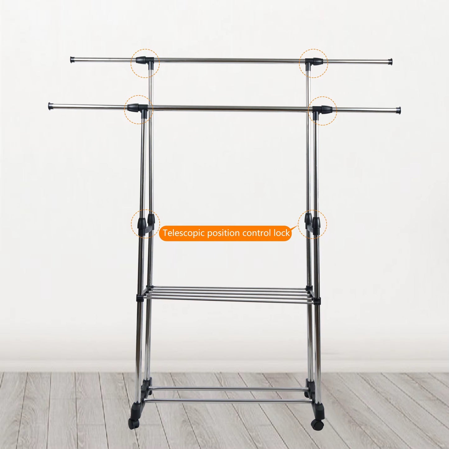 Appendiabiti regolabile in altezza e larghezza, ideale per organizzare vestiti, giacche e accessori in casa. - BDIT ACCESSORI