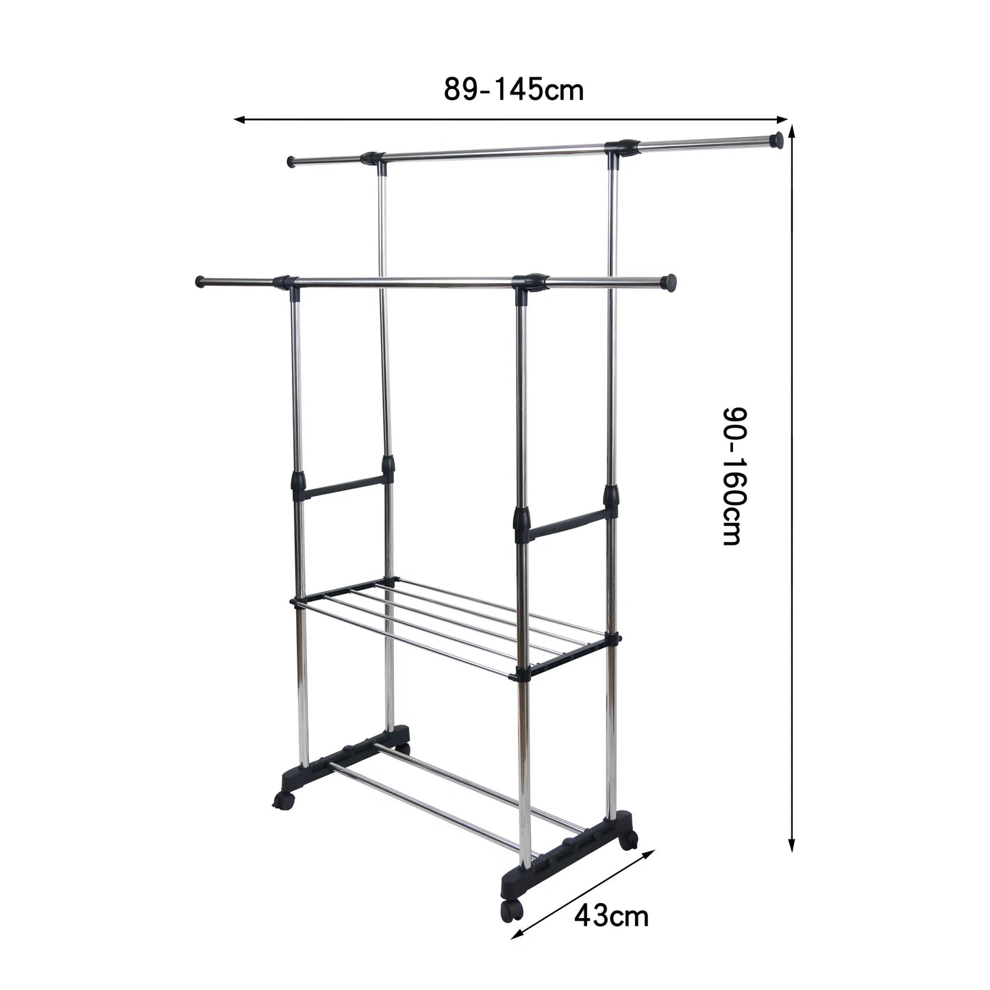 Appendiabiti regolabile in altezza e larghezza, ideale per organizzare vestiti, giacche e accessori in casa. - BDIT ACCESSORI