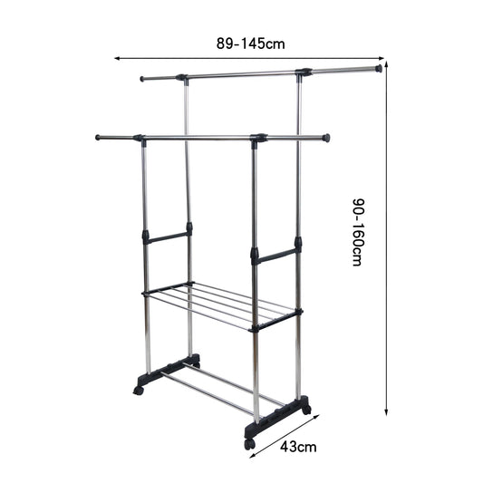 Appendiabiti regolabile in altezza e larghezza, ideale per organizzare vestiti, giacche e accessori in casa. - BDIT ACCESSORI